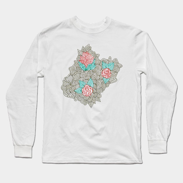 Flowery Long Sleeve T-Shirt by PsychedelicDesignCompany